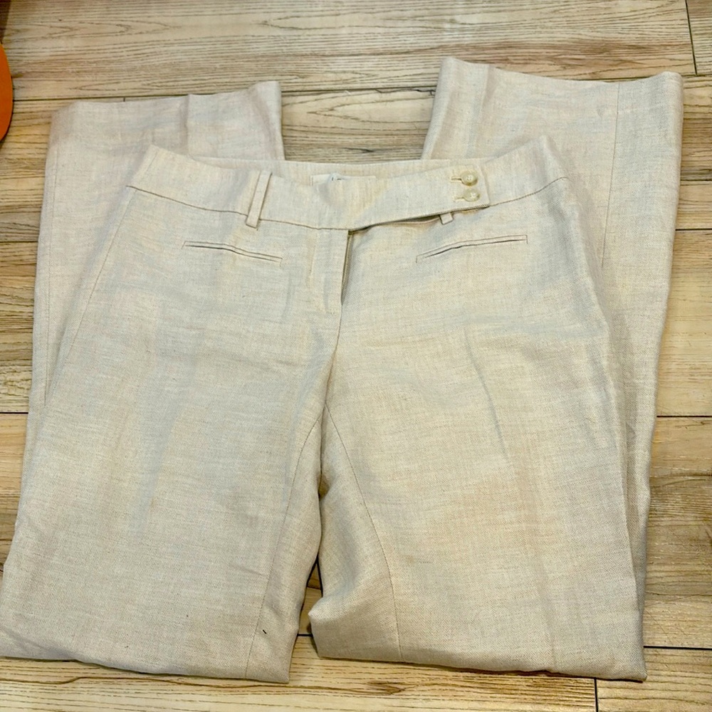 Ann Taylor loft low rise wide leg linen pant size 4